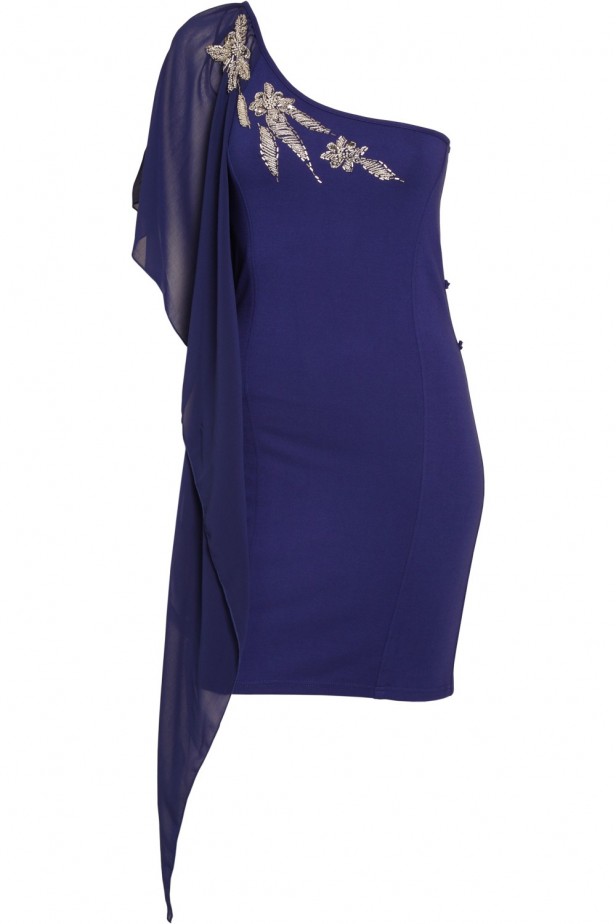 Cobalt Lara One Sleeve Sequin Detail Dress